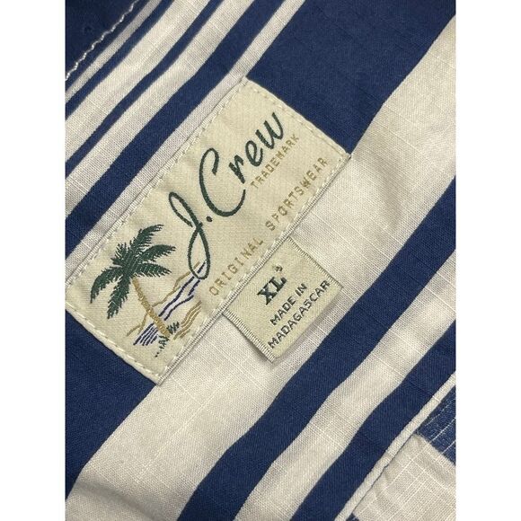 J.crew button up shirt mens sz X-Large blue pinstripes short sleeve top nwt - Picture 9 of 12